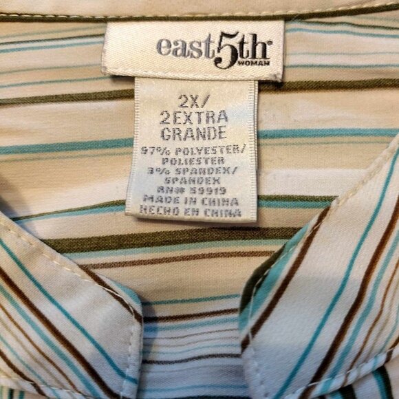 East 5th Striped Short Sleeve Shirt Size 2X - Picture 3 of 4